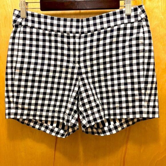 J. Crew Black White Shorts Classic Gingham Preppy Size 2 - Picture 2 of 7